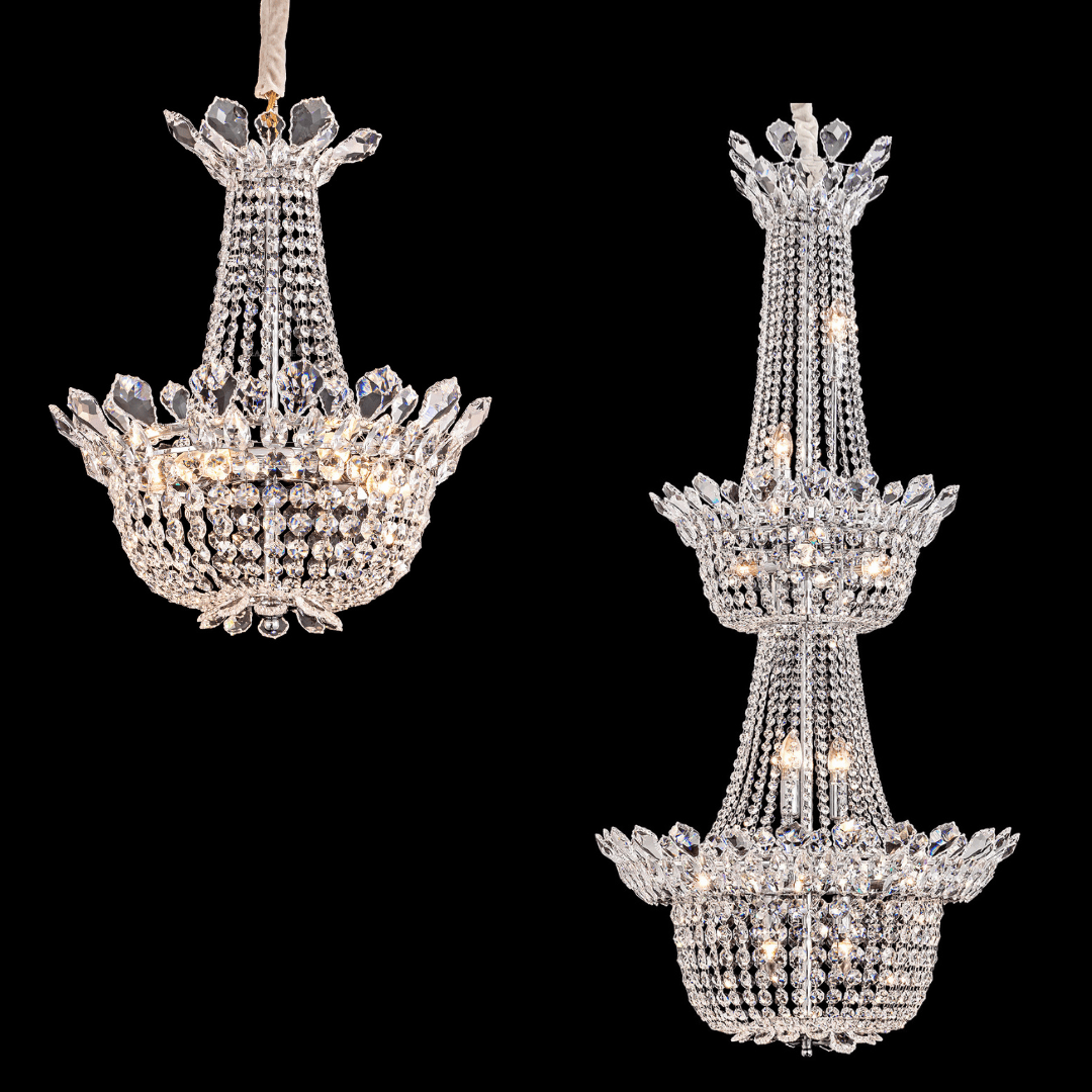 Luxury Empire Branch Crystal Chandelier Pendant Light for Entryway and Foyer - D31.5" *H35.3"Warm Lightcasivra