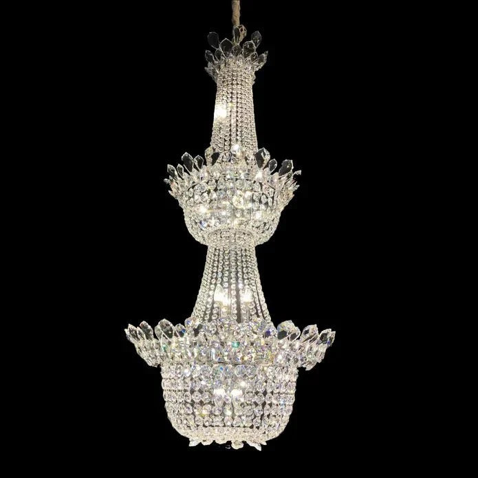 Luxury Empire Branch Crystal Chandelier Pendant Light for Entryway and Foyer - D27.60'' * H58.27'' / 18 LightsWarm Lightcasivra