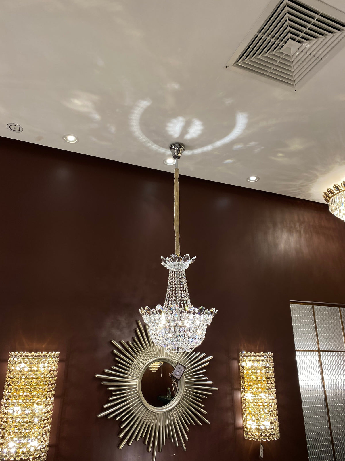 Luxury Empire Branch Crystal Chandelier Pendant Light for Entryway and Foyer - D23.6" *H26.4"Warm Lightcasivra