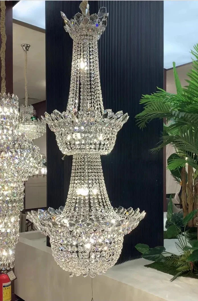 Luxury Empire Branch Crystal Chandelier Pendant Light for Entryway and Foyer - D19.7" *H23.6"Warm Lightcasivra