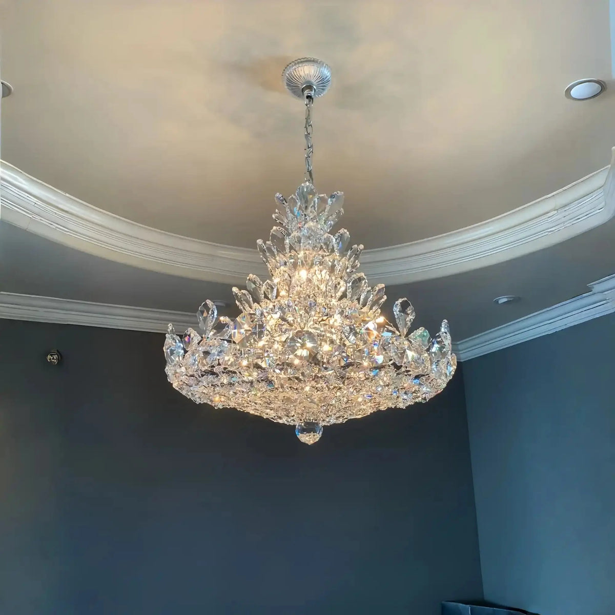 Luxury Empire Floral Crystal Chandelier - D31.5"*H26.8"Warm Lightcasivra