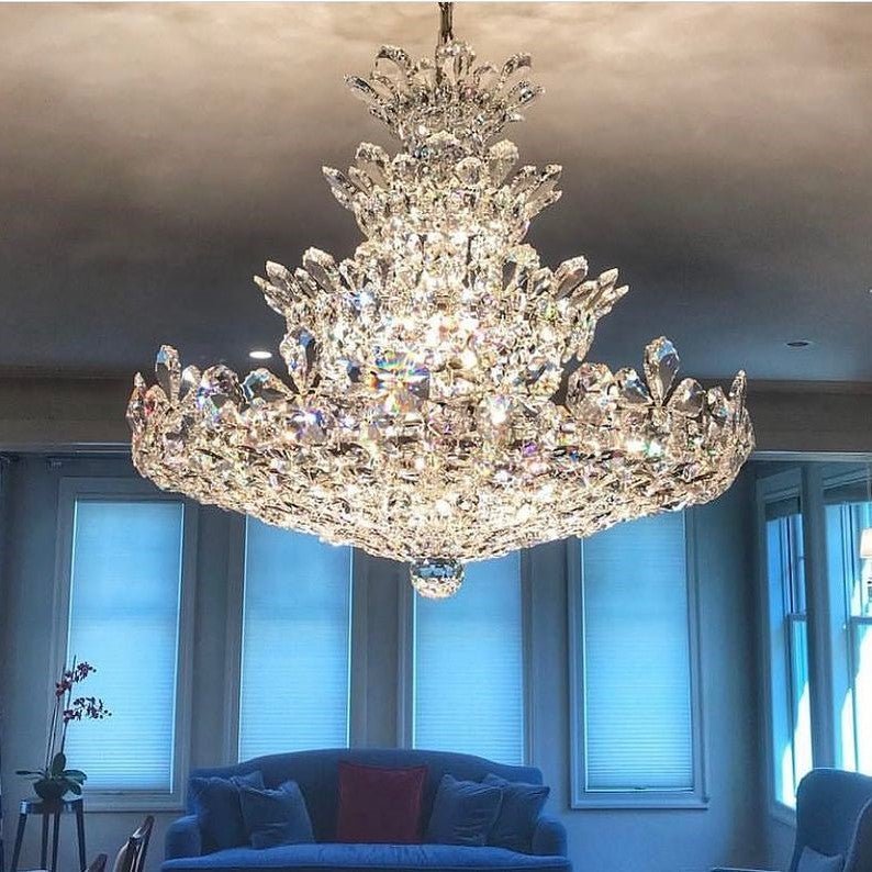 Luxury Empire Floral Crystal Chandelier - D31.5"*H26.8"Warm Lightcasivra