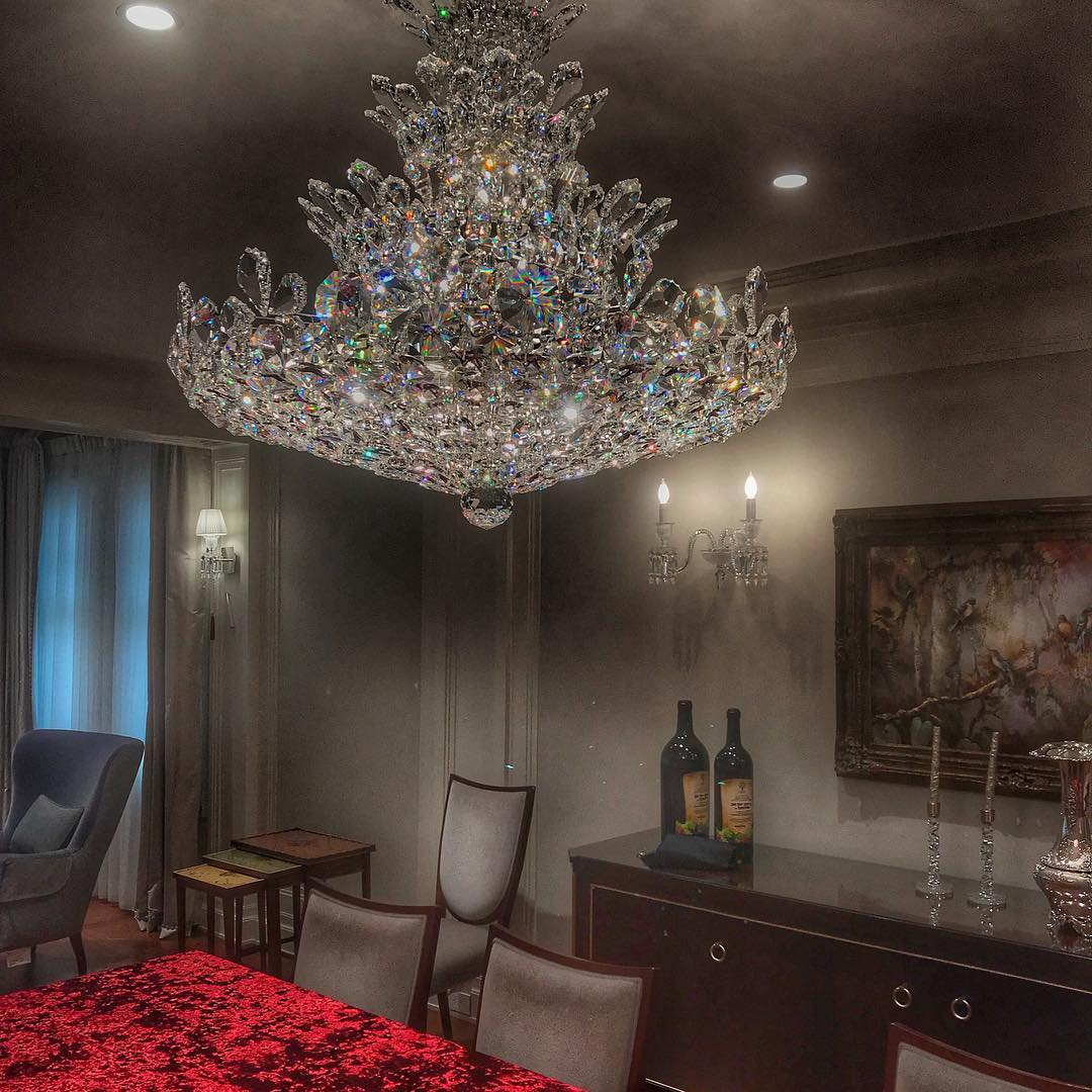 Luxury Empire Floral Crystal Chandelier - D31.5"*H26.8"Warm Lightcasivra