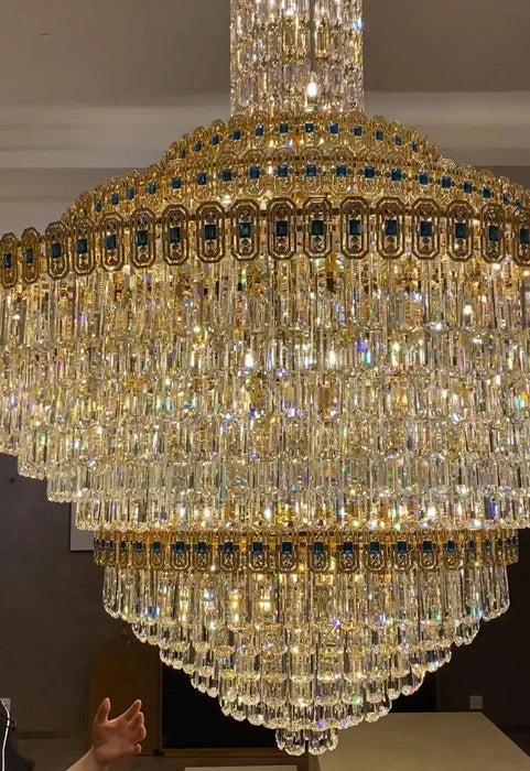 Luxury Extra Large Conical Funnel Crystal Chandelier - D31.5"*H52.5"(D80cm*H133cm)/75.7kgcasivra