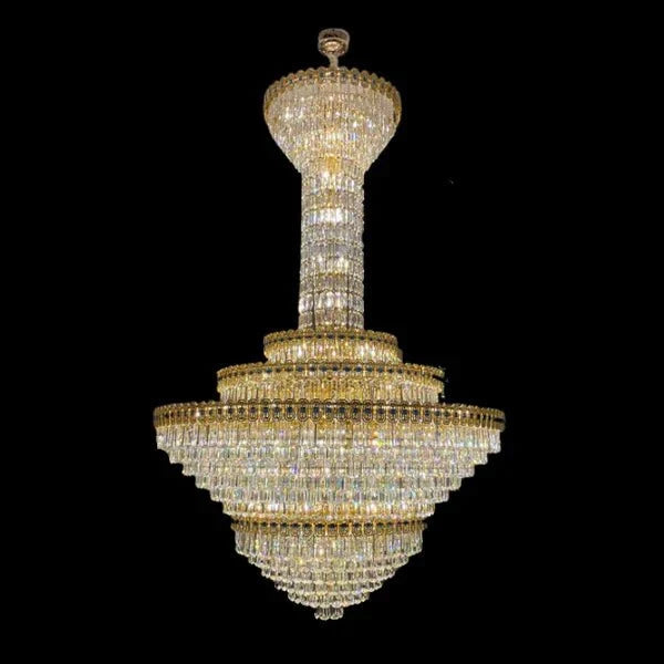 Luxury Extra Large Conical Funnel Crystal Chandelier - D31.5"*H52.5"(D80cm*H133cm)/75.7kgcasivra