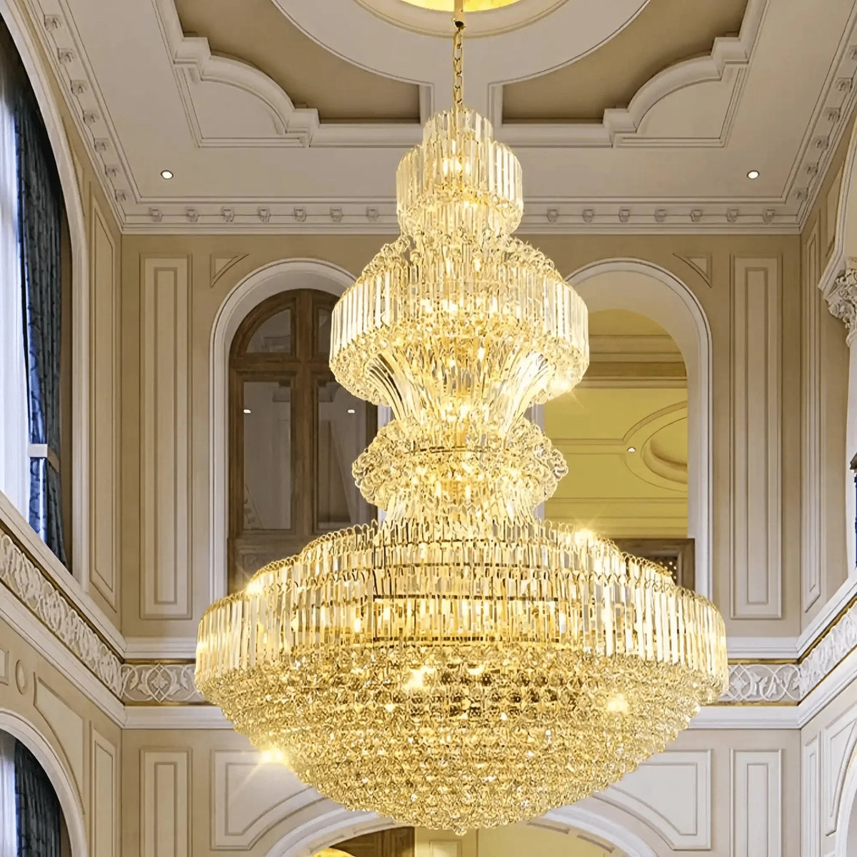 Luxury Extra Large Crystal Chandelier Round Ceiling Light Fixture for Foyer, Entryway & Entrance - D39.4"*H59.1"Warm Lightcasivra