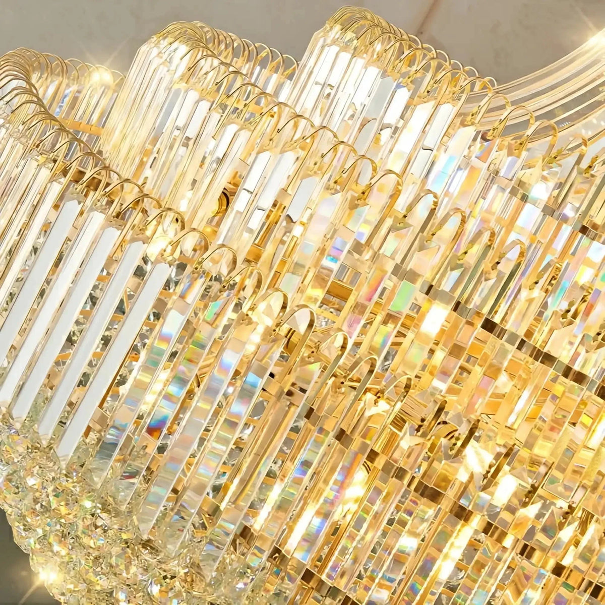 Luxury Extra Large Crystal Chandelier Round Ceiling Light Fixture for Foyer, Entryway & Entrance - D39.4"*H59.1"Warm Lightcasivra