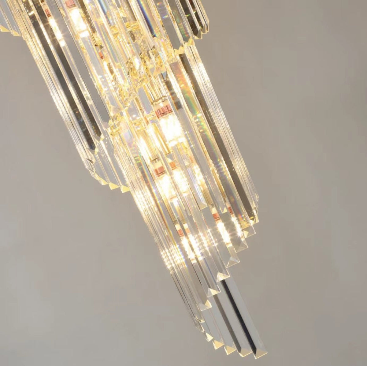 Luxury Extra Large Foyer Spiral Staircase Chandelier Long Crystal Ceiling Light Fixture For Living Room Hall Entrance - D17.7"*H47.2"/ 13 LightsSmoky Graycasivra