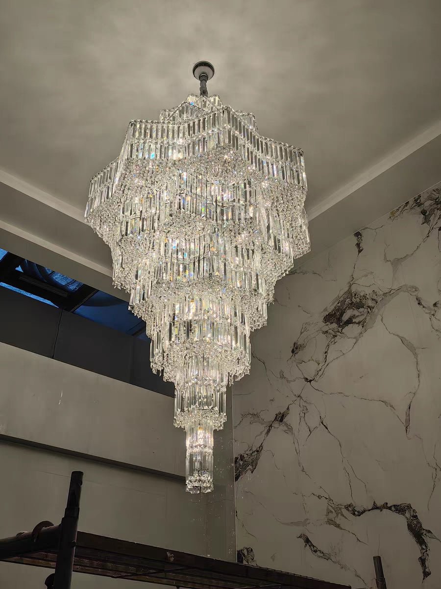 Luxury Extra Large Plaza Multi-Tier Crystal Chandelier For Hotel Hall / 2 Story Foyer / High Ceiling Living Room-Chandeliers-casivra-casivra