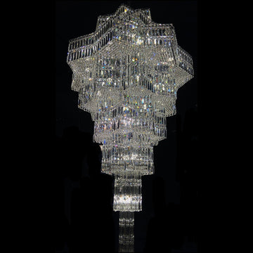 Luxury Extra Large Plaza Multi-Tier Crystal Chandelier For Hotel Hall / 2 Story Foyer / High Ceiling Living Room-Chandeliers-casivra-D39.4"*H70.9"(D100cm*H180cm)/40 Lights/75.9 kg-Warm Light-casivra