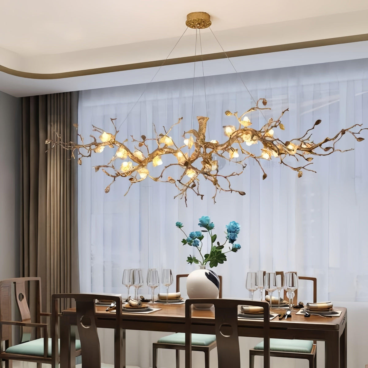 Luxury Flower Tree Branch Chandelier - L 39.4″(100cm) x W 25.6″(65cm) x H 22.8″(58cm)casivra