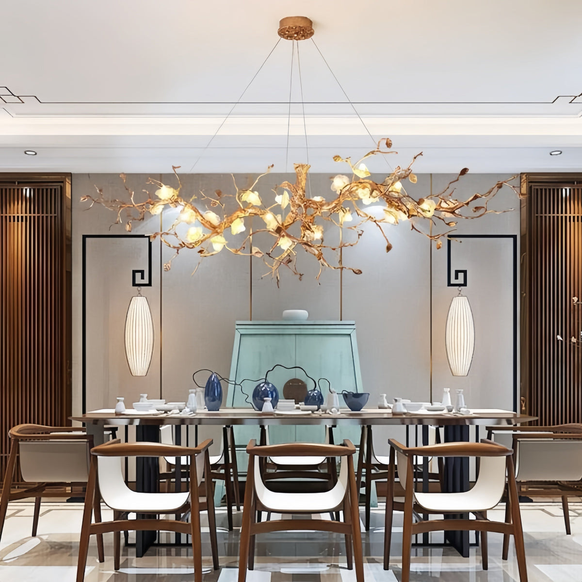 Luxury Flower Tree Branch Chandelier - L 39.4″(100cm) x W 25.6″(65cm) x H 22.8″(58cm)casivra