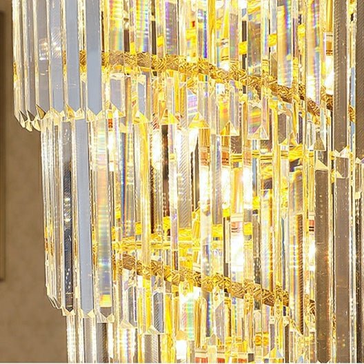 Luxury Gold Trimmed Long Crystal Chandelier Foyer Staircase Extra Large Ceiling Light Fixture - D17.7"*H47.2"/ 13 Lightscasivra