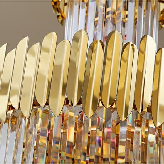 Luxury Gold Trimmed Long Crystal Chandelier Foyer Staircase Extra Large Ceiling Light Fixture - D17.7"*H47.2"/ 13 Lightscasivra