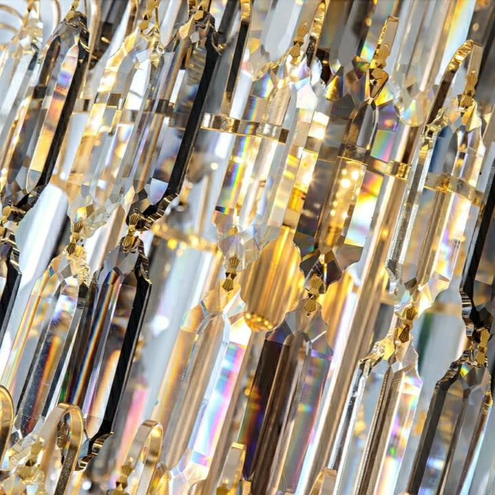 Luxury Large Foyer Staircase K9 Crystal Chandelier Long Ceiling Lighting Fixture For Living Room Hall - D15.8"*H47.2"Warm Lightcasivra