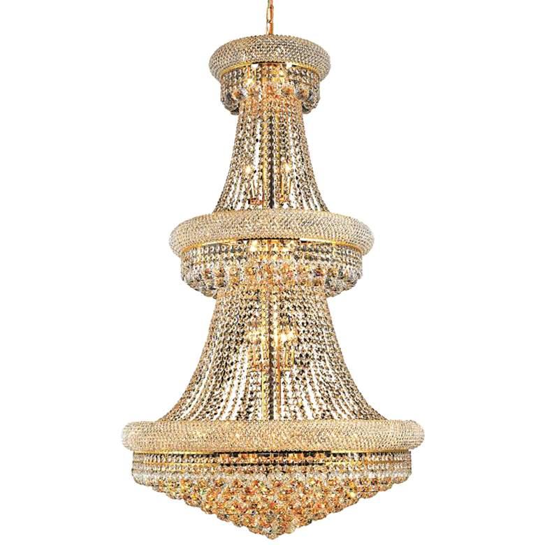Luxury Modern Primo Wide Gold Crystal Chandelier for High Ceiling Foyer & Staircase-casivra-casivra