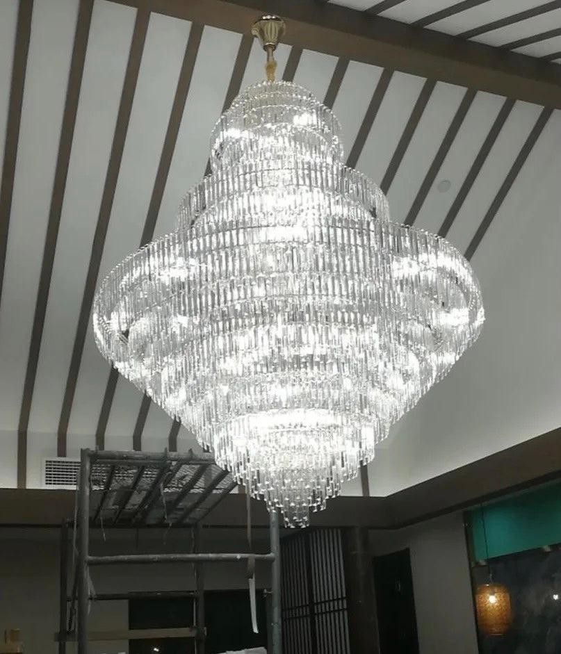 Luxury Multi - tiered Extra Large Crystal Chandelier for Staircase/Foyer/Entryway - 87 Lights/ D59.1"*H92.52"casivra
