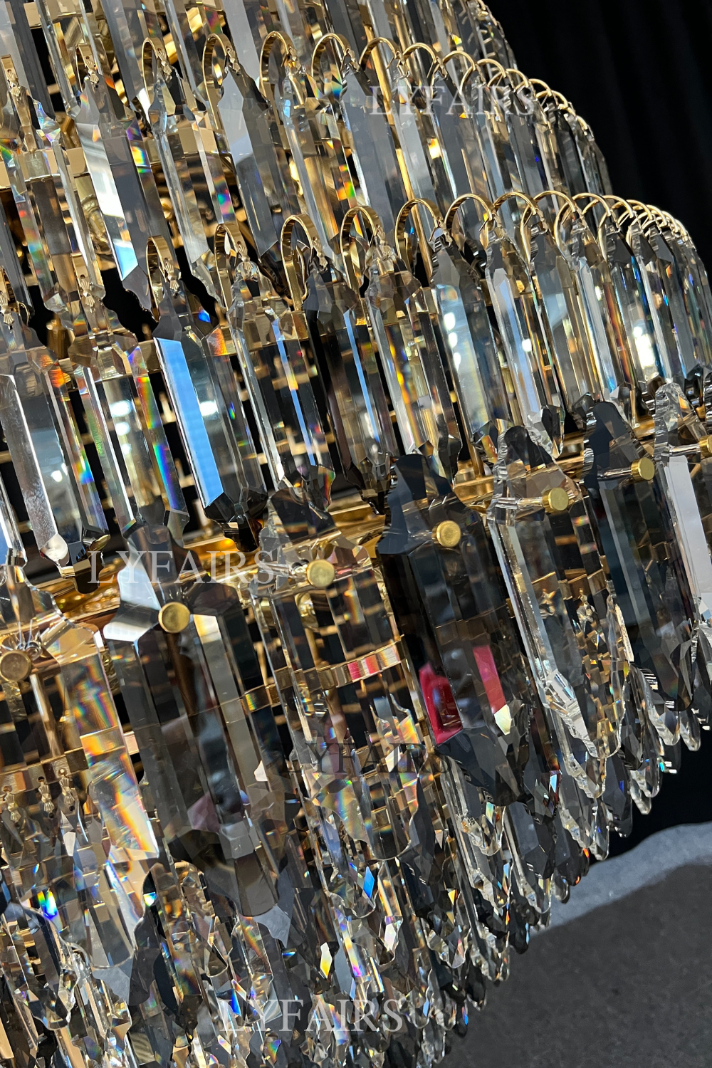 Luxury Multi-tiered Honeycomb Crystal Chandelier for High Ceiling-Chandeliers-casivra-casivra
