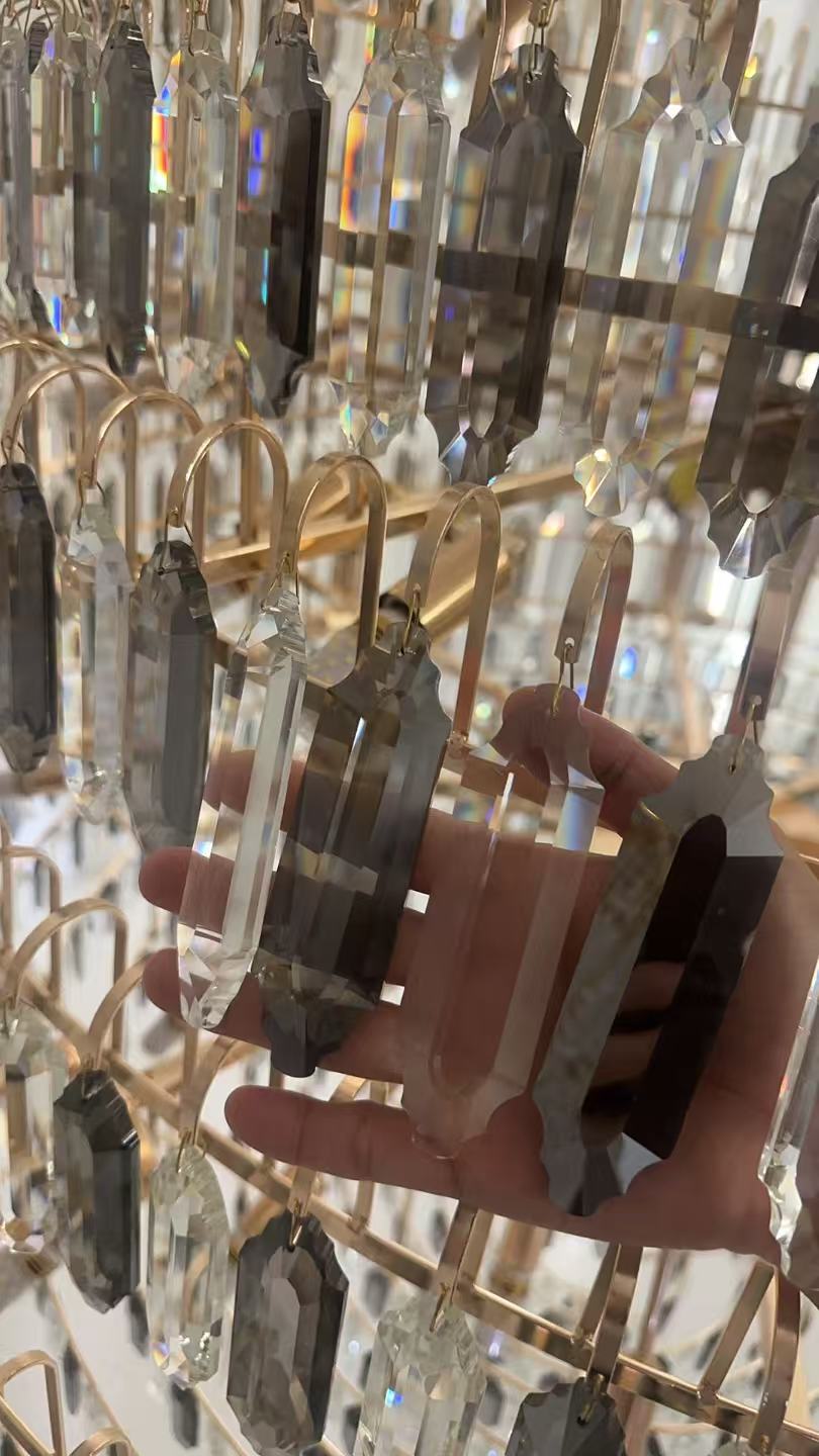 Luxury Multi-tiered Honeycomb Crystal Chandelier for High Ceiling-Chandeliers-casivra-casivra