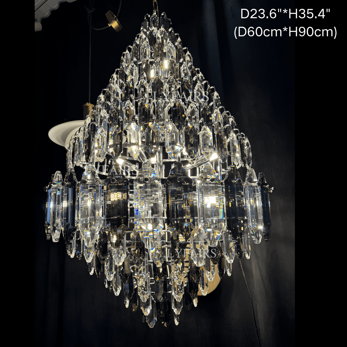 Luxury Multi-tiered Honeycomb Crystal Chandelier for High Ceiling-Chandeliers-casivra-casivra