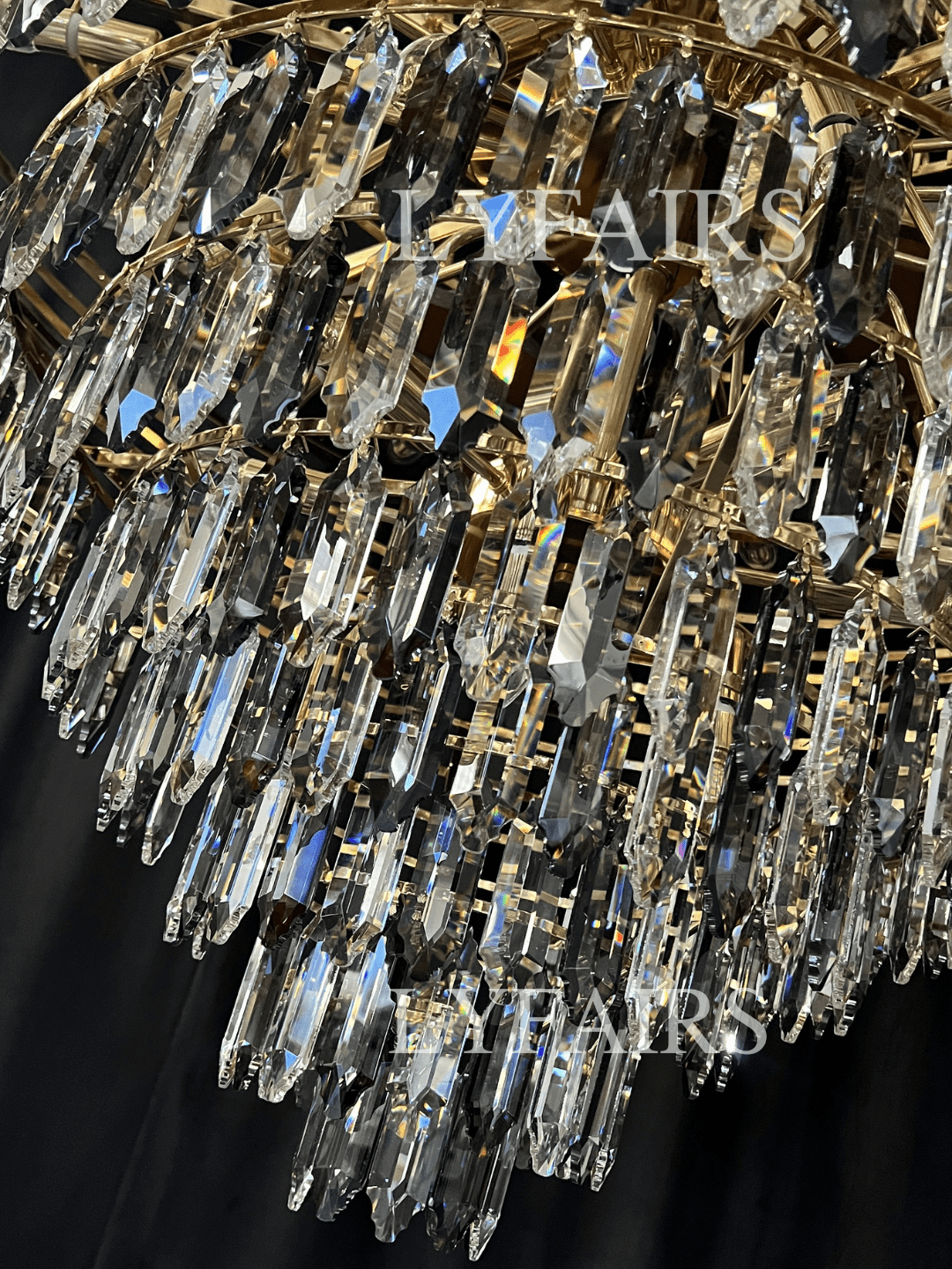 Luxury Multi-tiered Honeycomb Crystal Chandelier for High Ceiling-Chandeliers-casivra-casivra