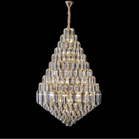 Luxury Multi-tiered Honeycomb Crystal Chandelier for High Ceiling-Chandeliers-casivra-casivra