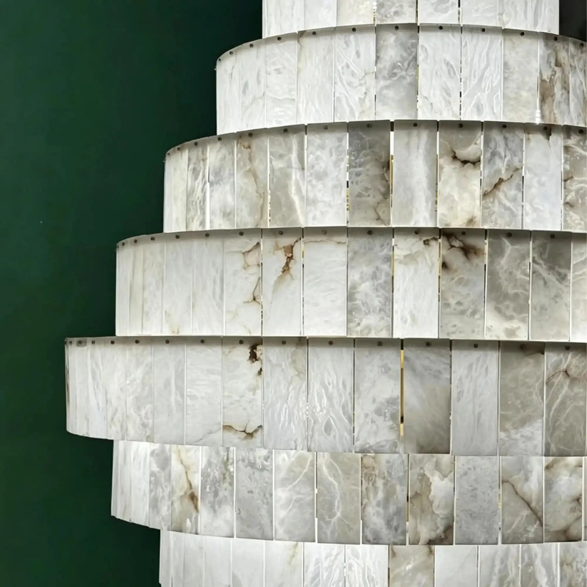 Luxury Sculpted Pyramid-Tier Alabaster Chandelier for High Ceiling - D48.03"*H44.09"(D122cm*H112cm)/85kgWarm Light 3000Kcasivra