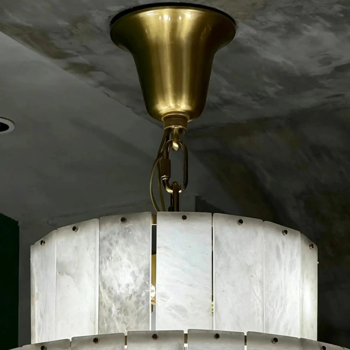 Luxury Sculpted Pyramid-Tier Alabaster Chandelier for High Ceiling - D48.03"*H44.09"(D122cm*H112cm)/85kgWarm Light 3000Kcasivra