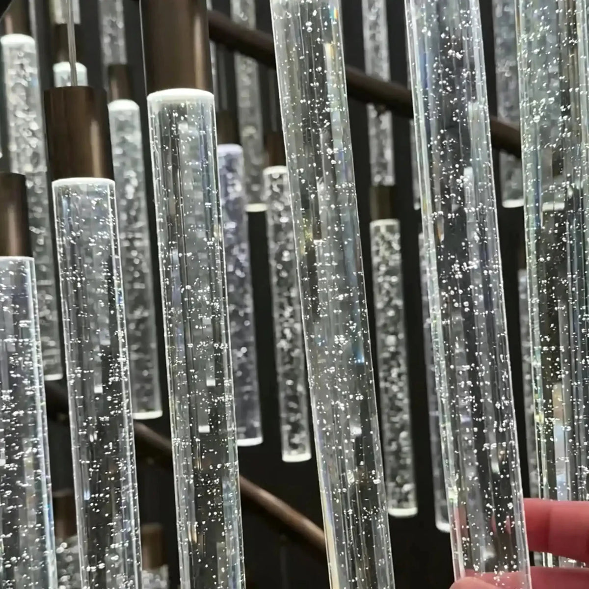 Luxury Spiral Bubble Crystal Chandelier for High Ceiling - CustomWarm Lightcasivra