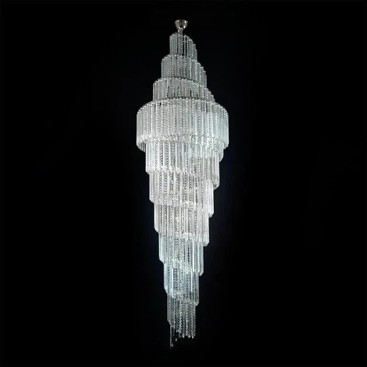 Luxury Spiral Crystal Chandelier for High - ceiling/Foyer/Staircase - D31.5"*H126"/110kgWhite Lightcasivra