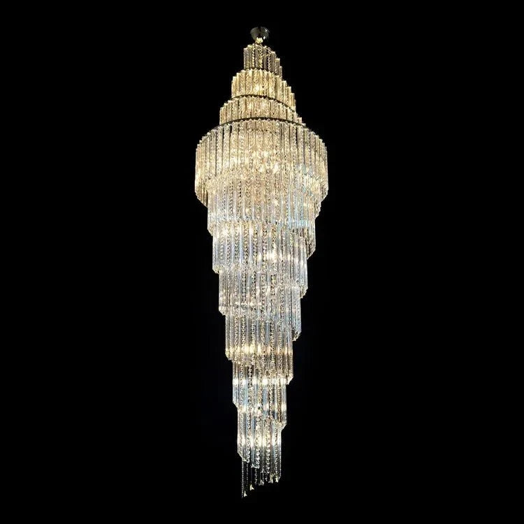 Luxury Spiral Crystal Chandelier for High - ceiling/Foyer/Staircase - D31.5"*H126"/110kgWarm Lightcasivra
