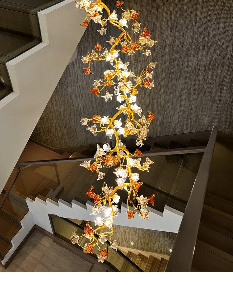 Luxury Villa Elegant Villa Blossom and Branch Chandelier,-casivra-39.37" W x 110.24" H-casivra