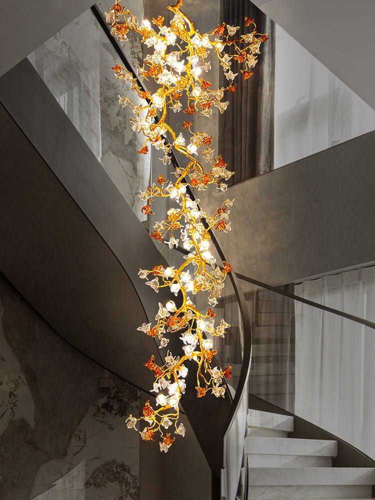 Luxury Villa Elegant Villa Blossom and Branch Chandelier,-casivra-31.5" W x 81.61" H-casivra