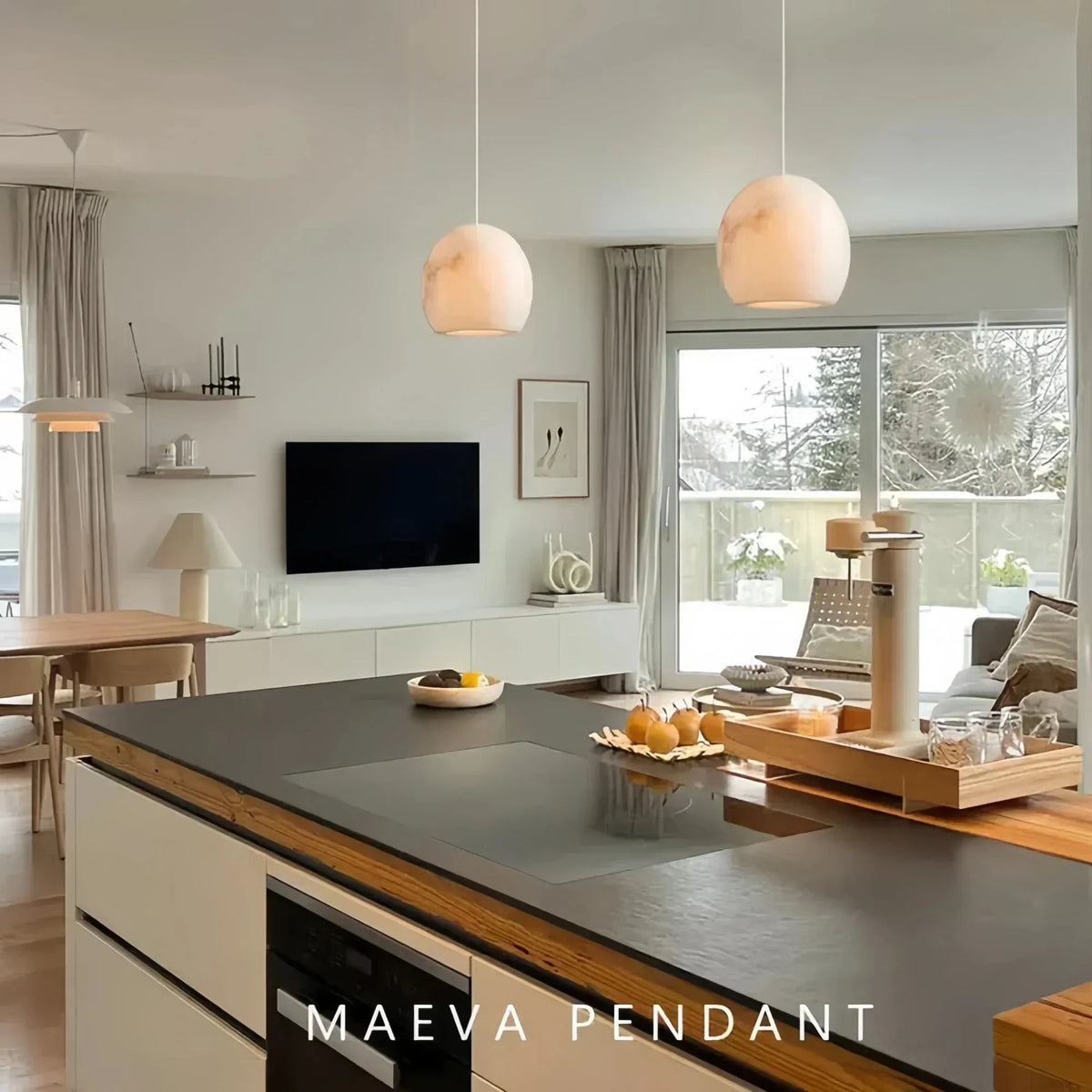 Mairead Pendant in silver - bedroom lighting