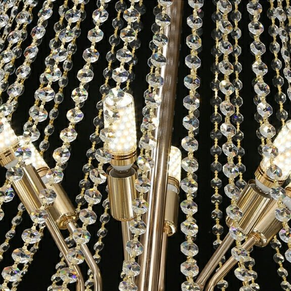Magnificent Extra Large Foyer Hall Chandelier Tiered Crystal Ceiling Lighting Fixture For Living Room Decor - 5 Layers/ D15.8"*D31.5"/ 12 Lightscasivra