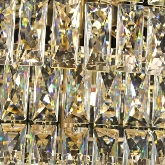 Magnificent Extra Large Foyer Hall Chandelier Tiered Crystal Ceiling Lighting Fixture For Living Room Decor - 5 Layers/ D15.8"*D31.5"/ 12 Lightscasivra