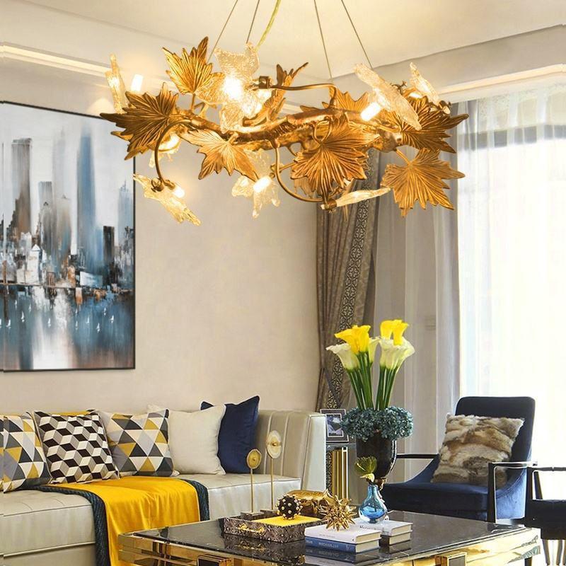 Maple Leaf Branch Chandelier - D80cm（D31½")casivra