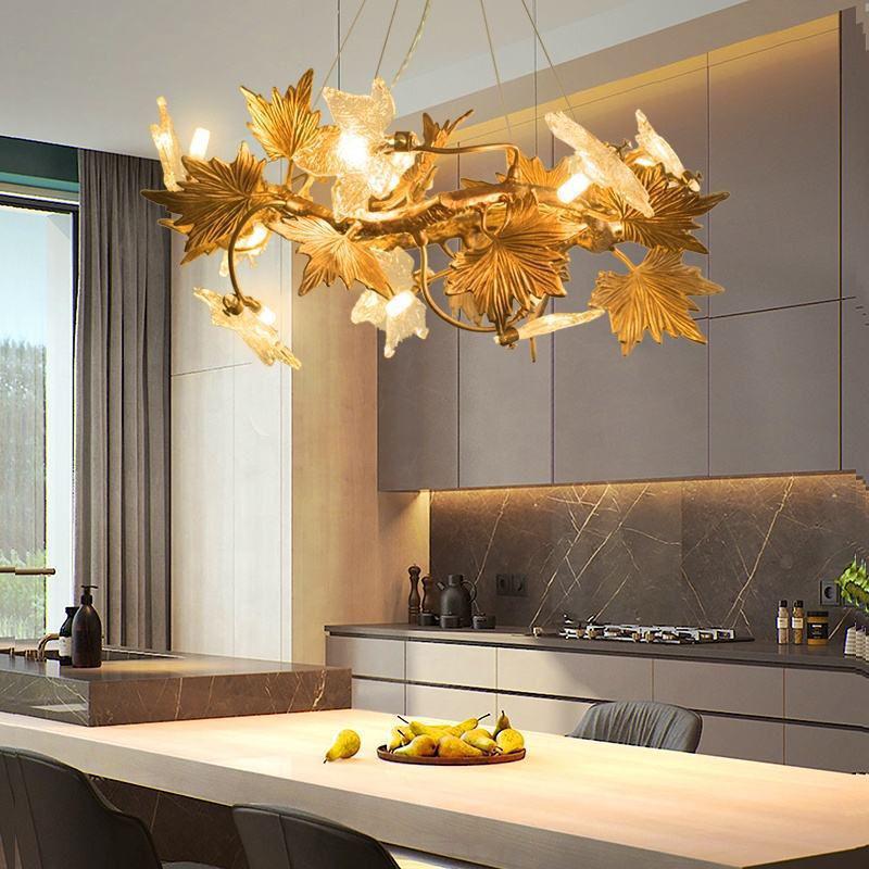Maple Leaf Branch Chandelier - D60cm（D23½"）casivra