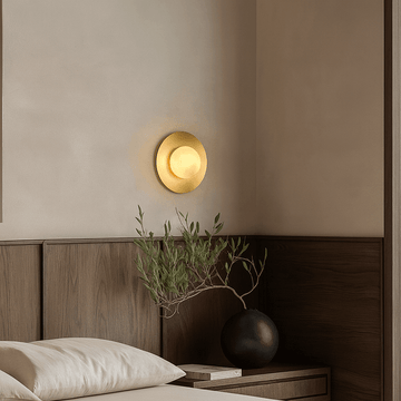 Calla marble and brass wall sconce full view