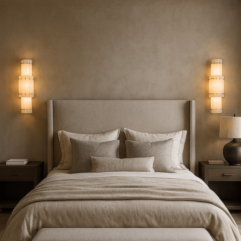 Valmont marble wall sconce full view