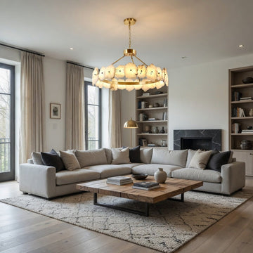 buyCorton Marble & Brass Chandelier - Morsale