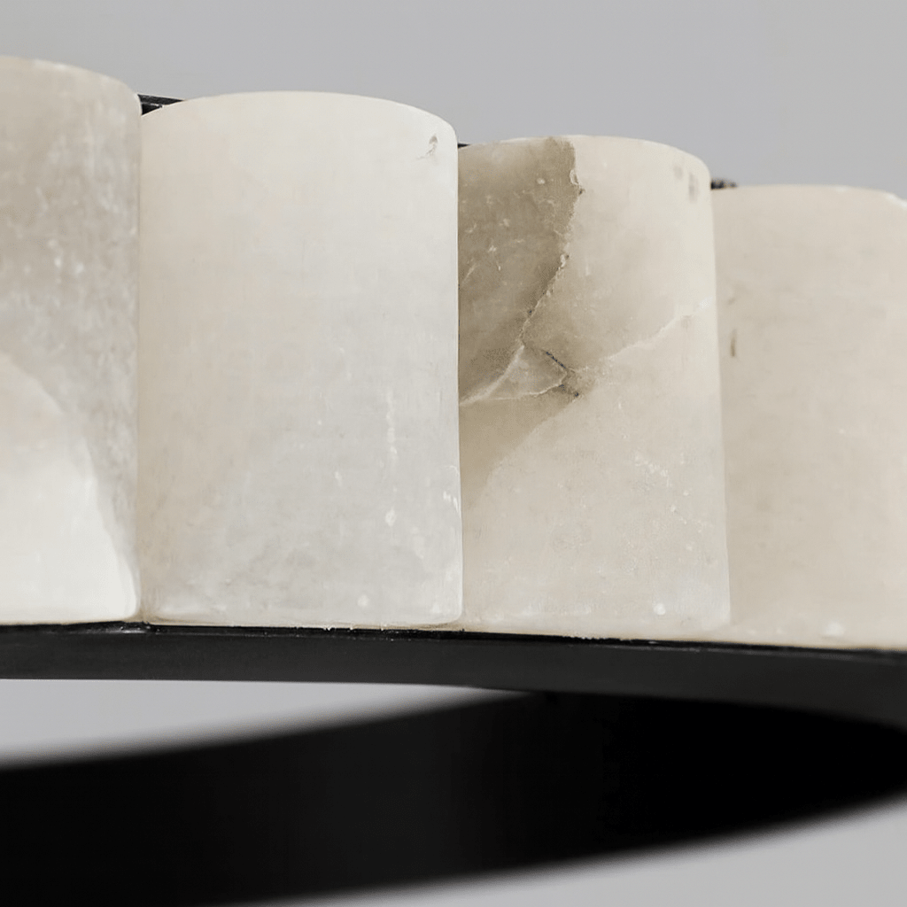 Hampton marble chandelier in a dining room