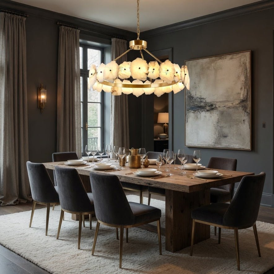 buyCorton Marble & Brass Chandelier - Morsale