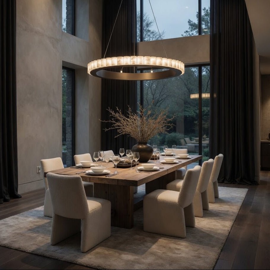 Hampton marble chandelier side profile