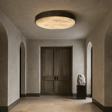 Laurel marble flush mount ceiling light full view