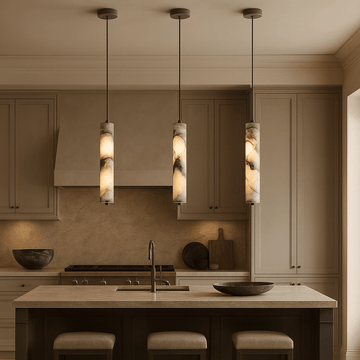 Valmont marble pendant light full view