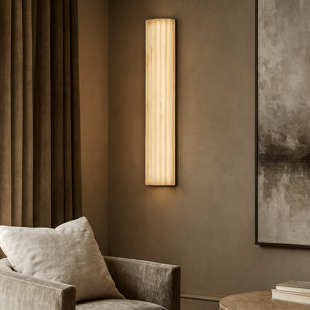 Detail of marble veining on the Marlo sconce