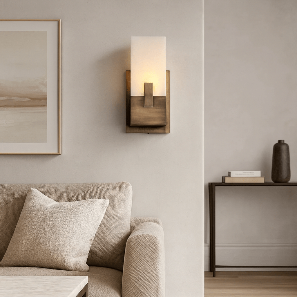 Altara marble wall sconce full view