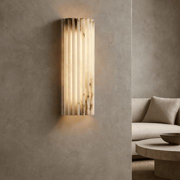 Marlo 12-inch marble wall sconce full view