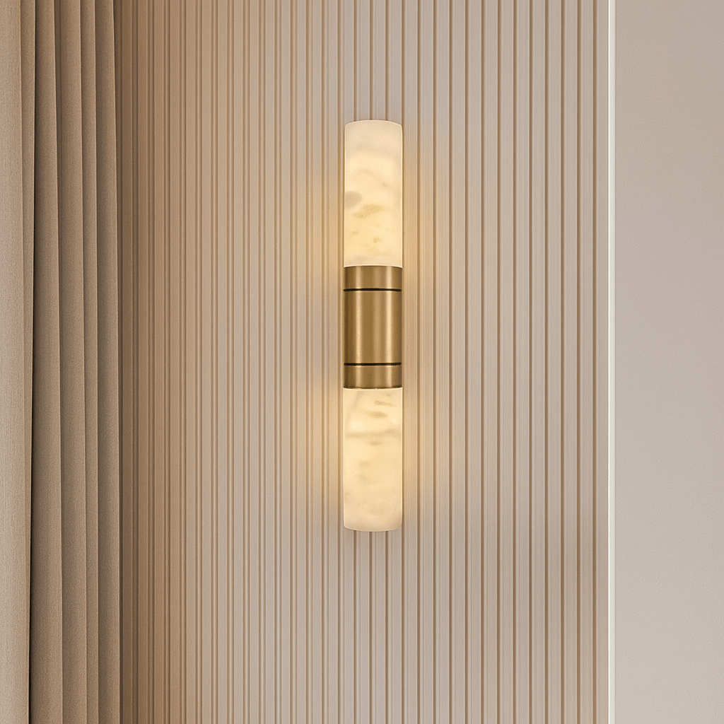 buySolenne Marble & Brass Wall Sconce - Morsale